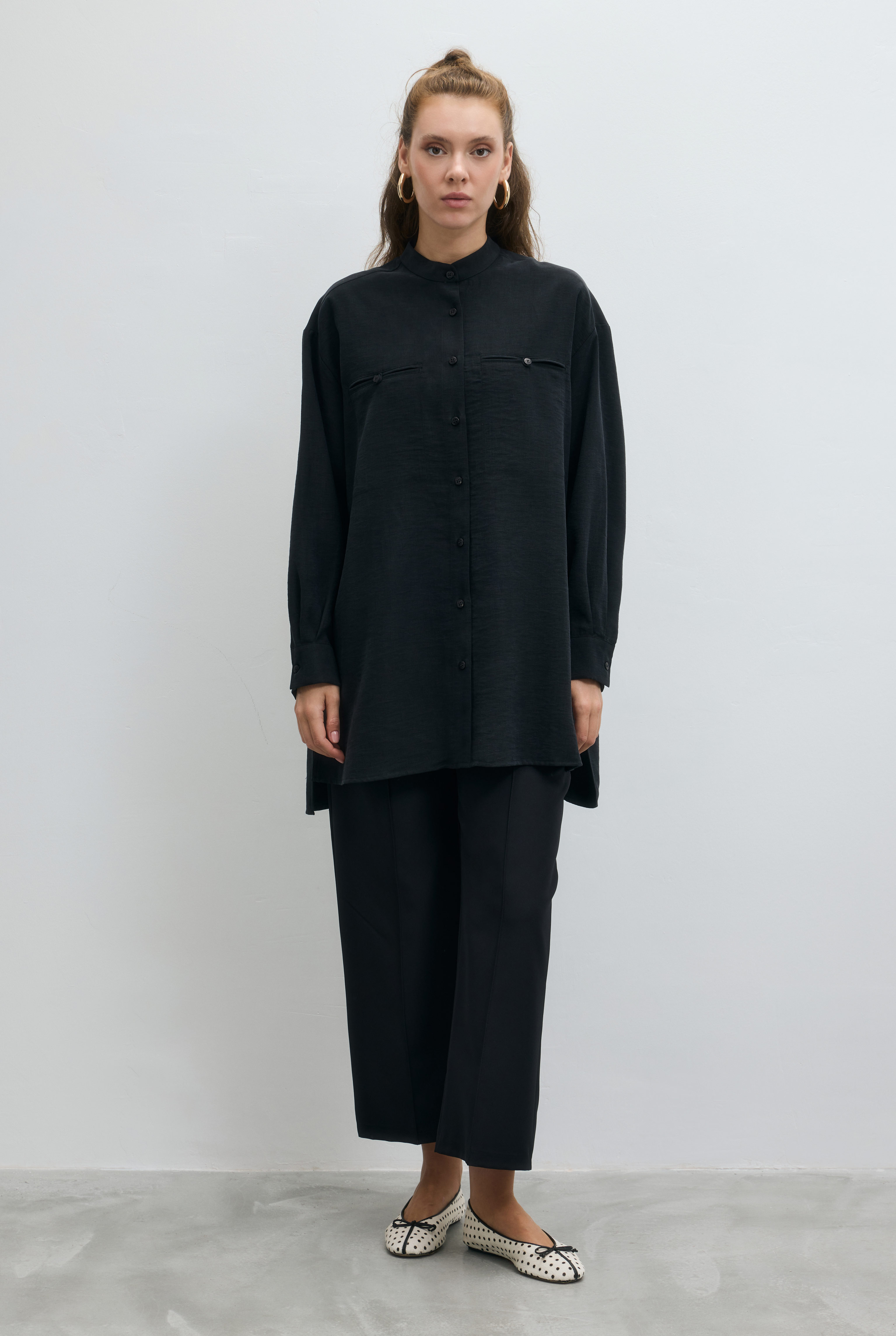 Double Welt Pocket Shirt Black - 2
