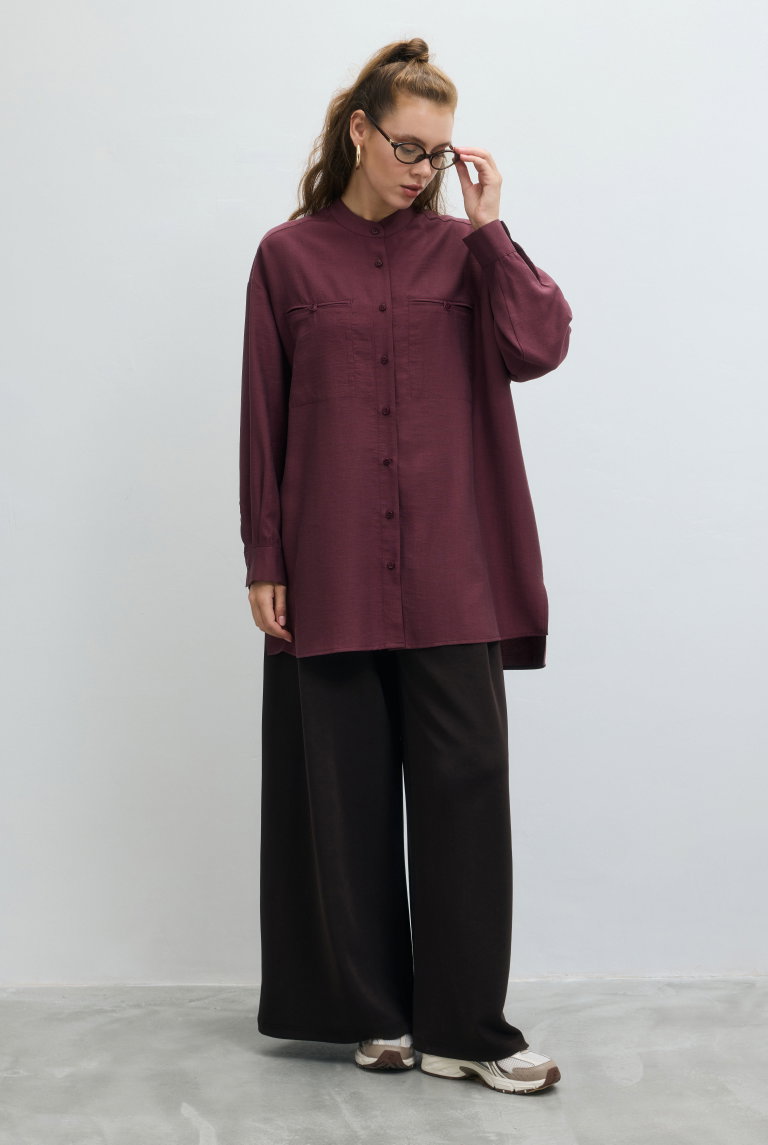 Double Welt Pocket Shirt Damson - HE-QA