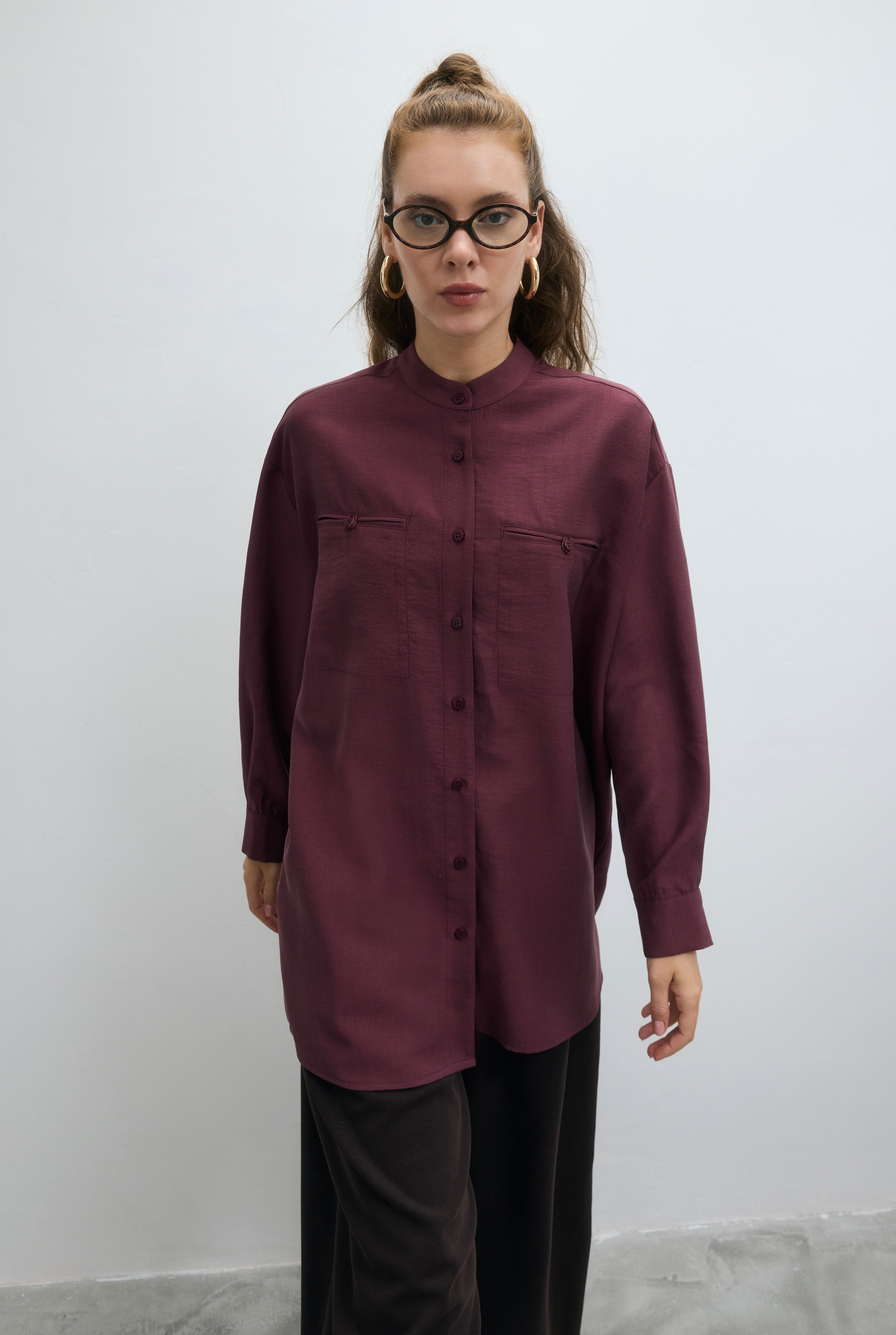 Double Welt Pocket Shirt Damson - 3