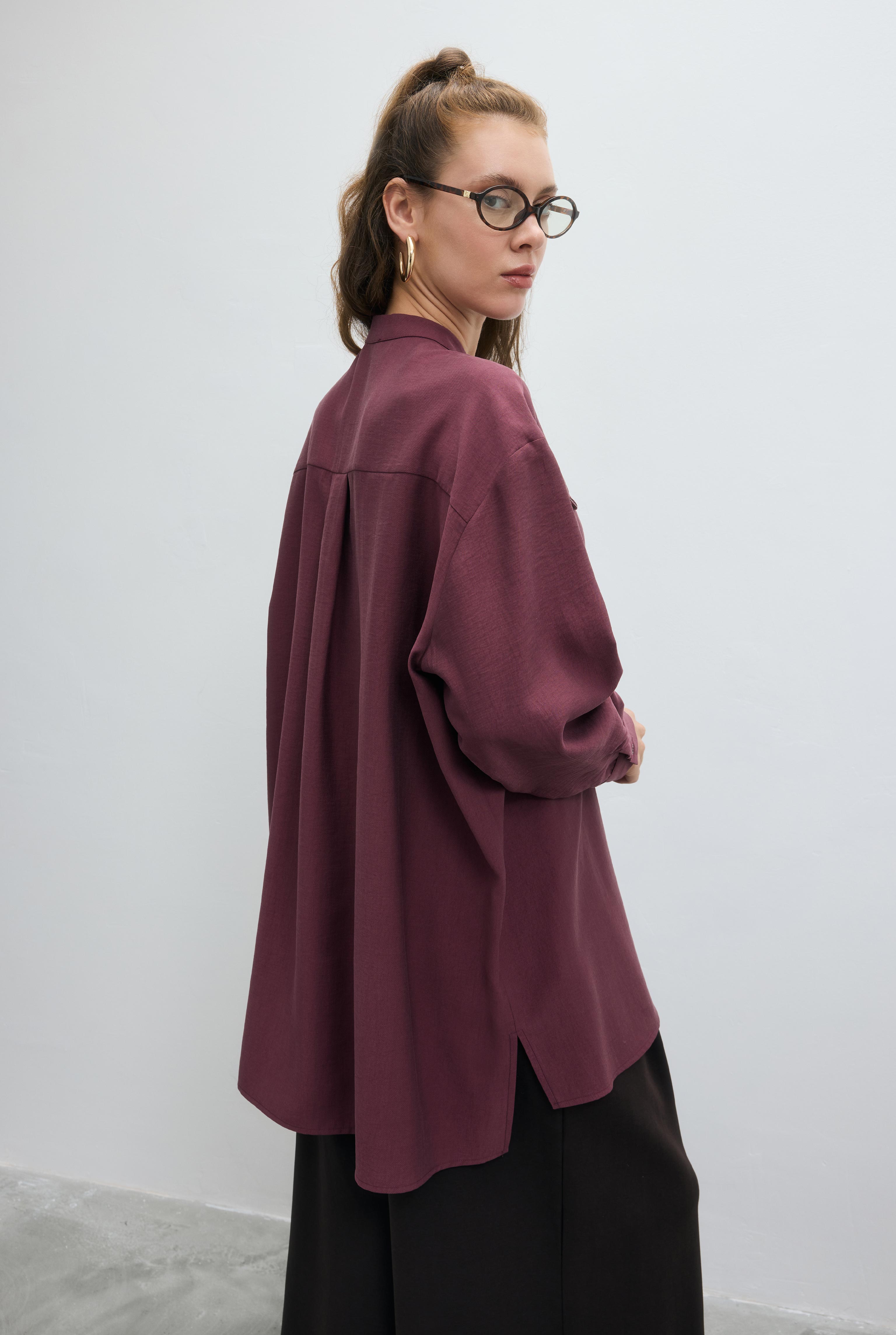 Double Welt Pocket Shirt Damson - 4