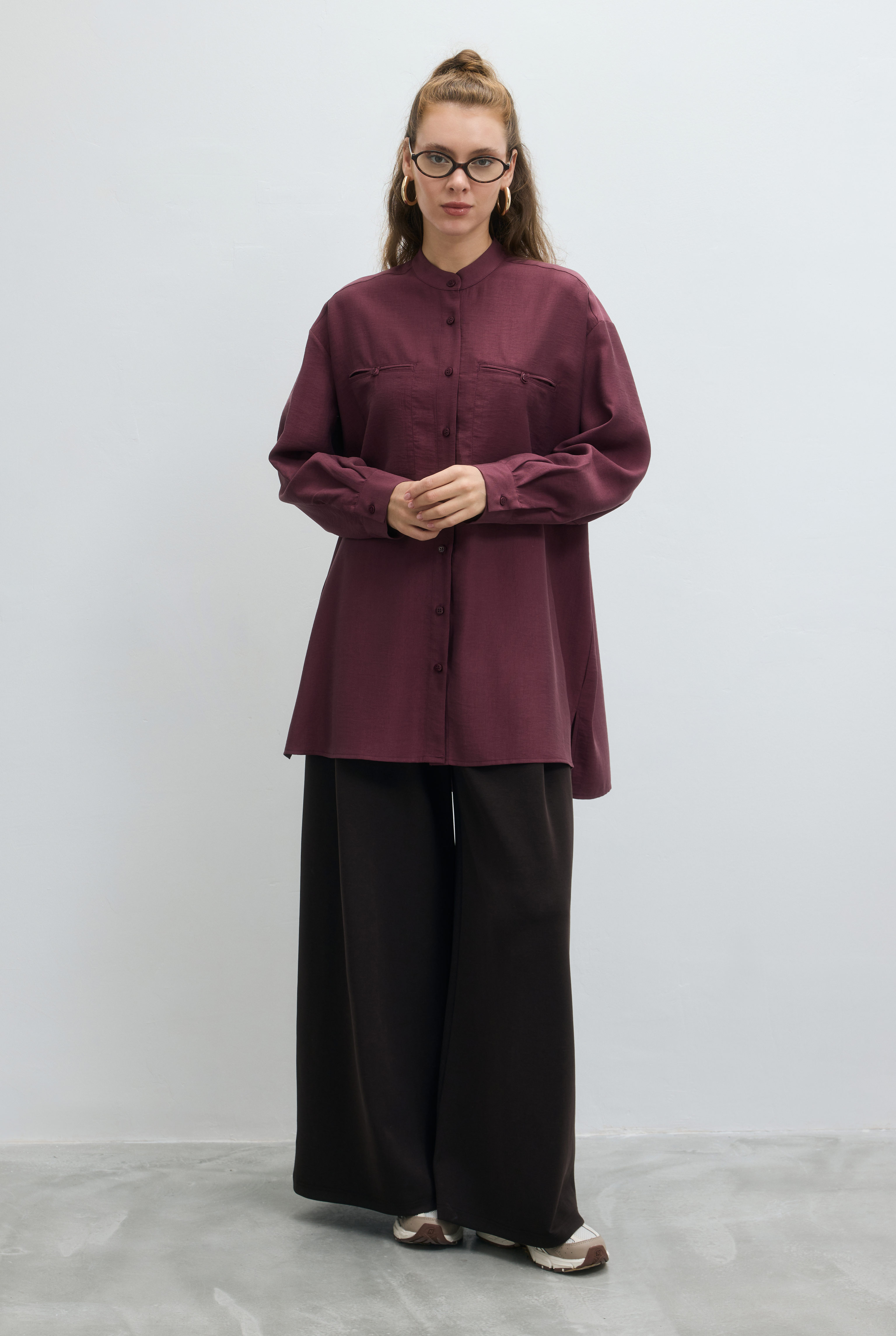 Double Welt Pocket Shirt Damson - 2