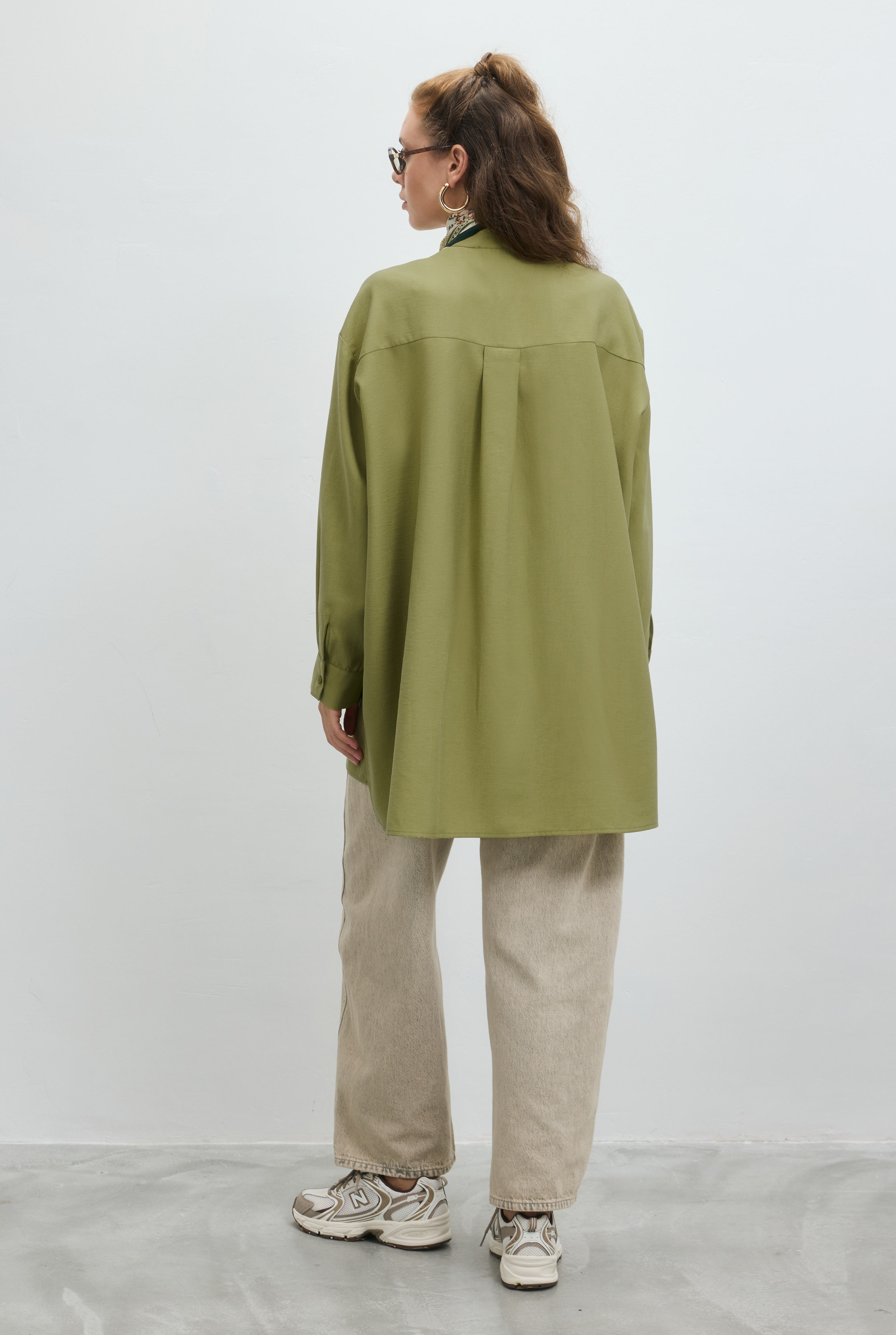 Double Welt Pocket Shirt Oil Green - 4