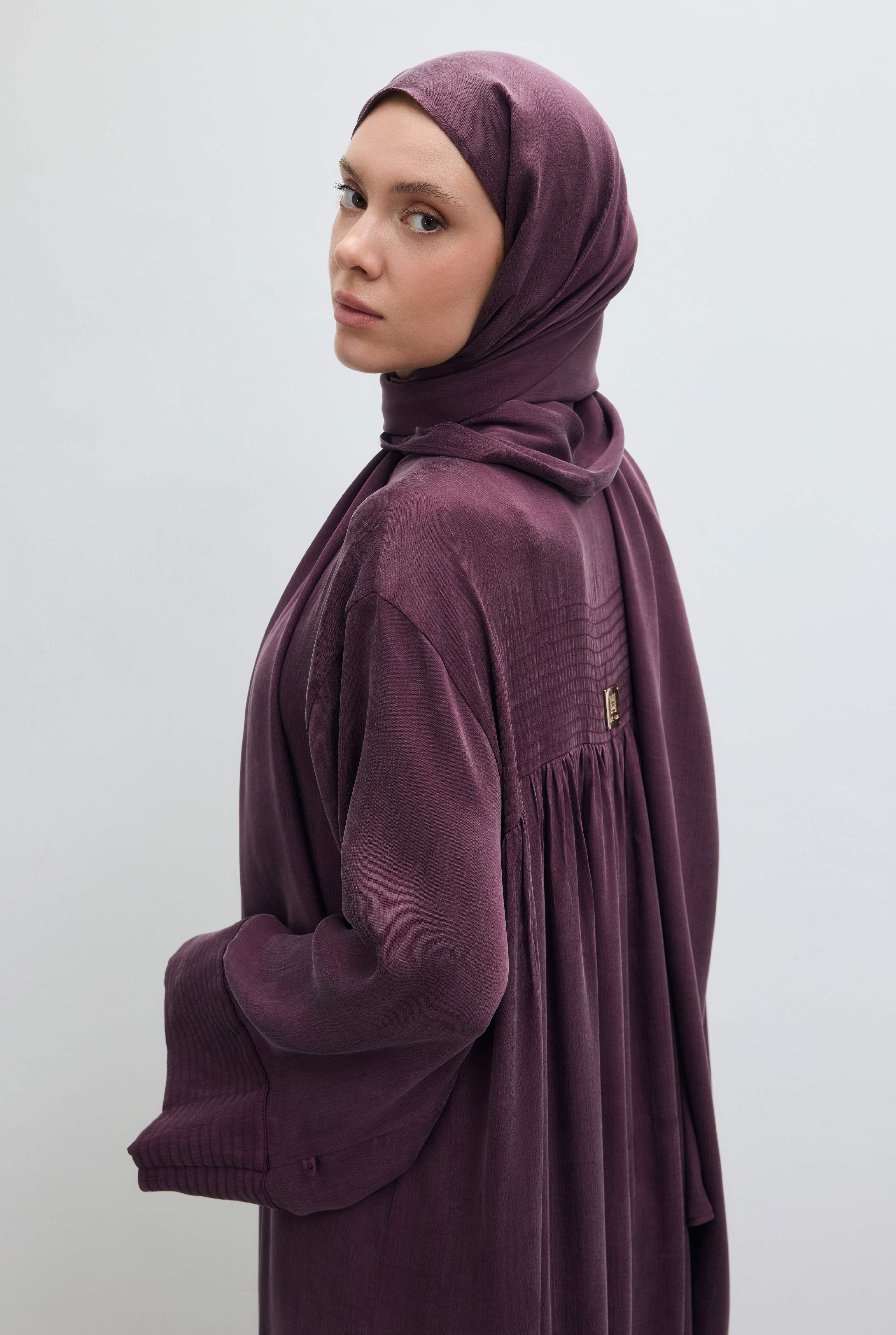 Dikiş Vurgulu Liyosel Ferace Takımı Bordo - 3