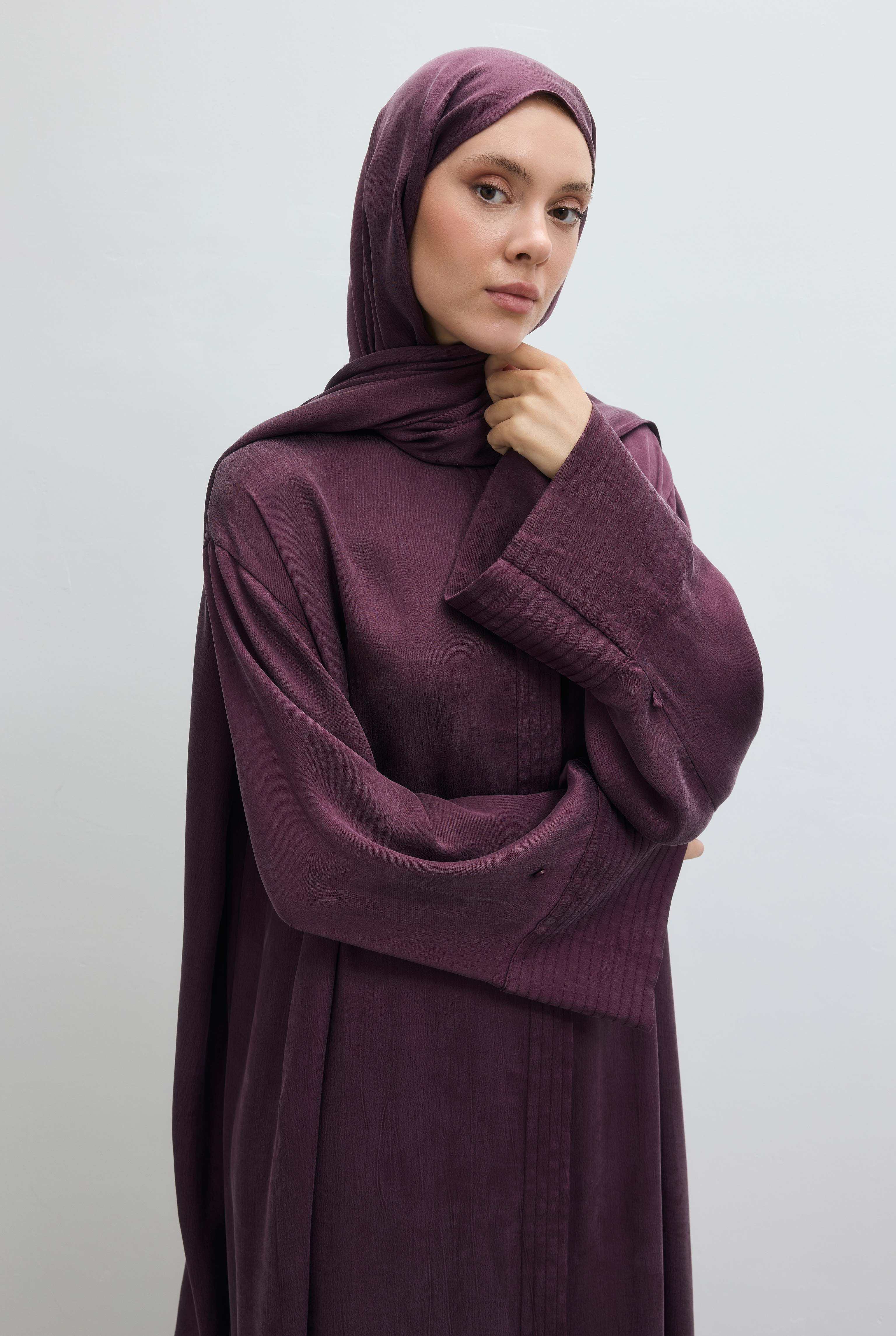 Dikiş Vurgulu Liyosel Ferace Takımı Bordo - 6