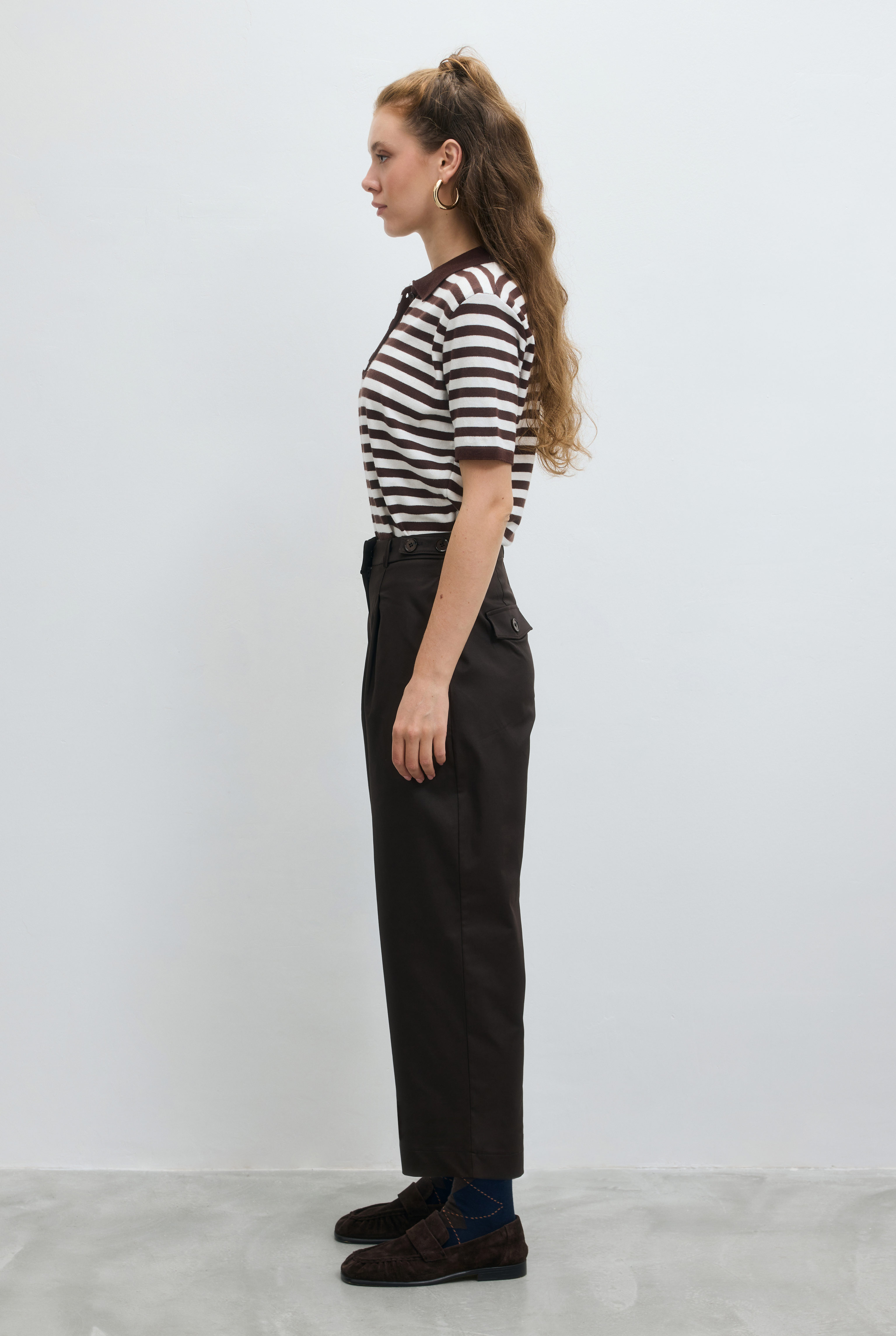 Yüksek Bel Pantolon Kahve - 4