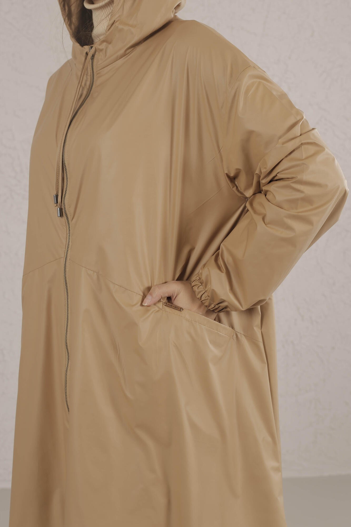 Double Folded Raincoat Camel 